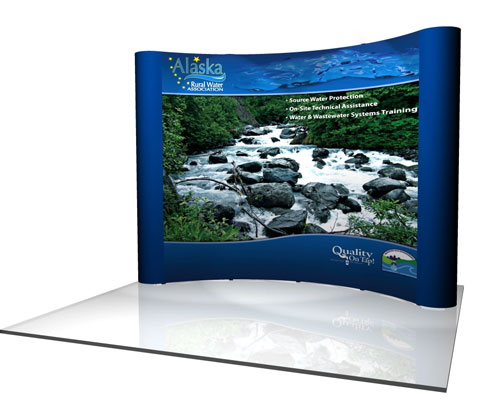 10 ft Curve Fabric Pop Up Display