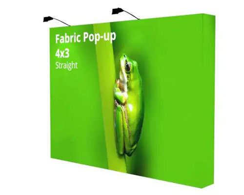 10 Ft Seamless Fabric Popup Used As Media Backdrop
