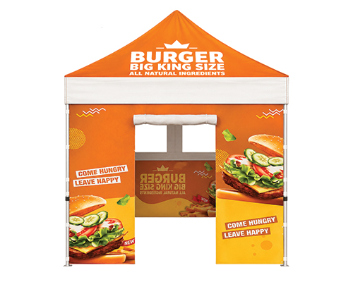 Branded Food Booth Tent With Serving Window For Outdoor Food Stalls And Promotional Events