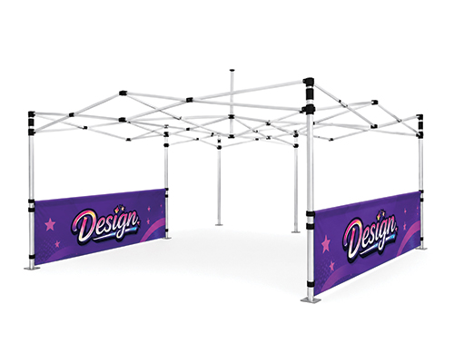 20x20 canopy tent frame with two custom printed half side walls