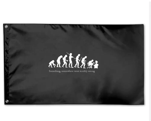 Branded rectangle flag showcasing company logo at a festival