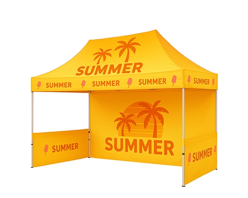 Close Up Of A 15 X 10 Ft Canopy Tent With Side Walls Offering Protection From Sun And Wind