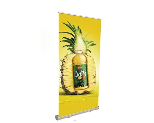 Closeup Of Aluminum Base And Support Pole Of 47X81 Economy Banner Stand