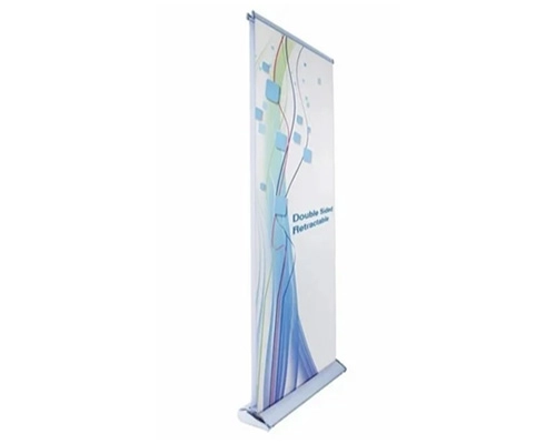 Close Up Of Dualpanel Print On Premium Deluxe Banner Stand
