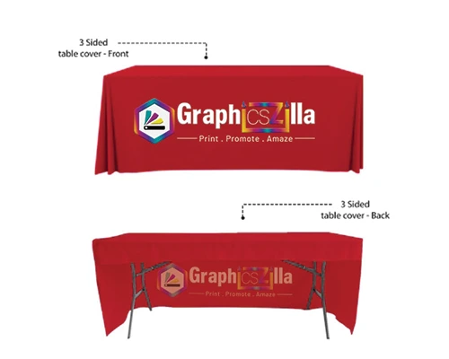 Custom Printed 6 Ft Table Cover With Fulllength Drape