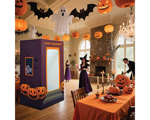 Customizable Doll Box Photo Booth With Vibrant Graphics