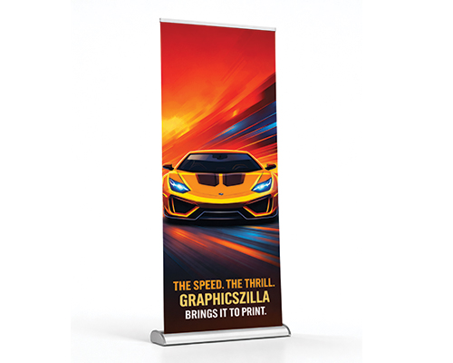 Deluxe Banner Stand Setup At A Trade Show Booth Display