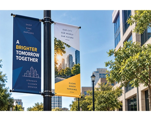 Double-sided outdoor banner with vibrant custom printing
