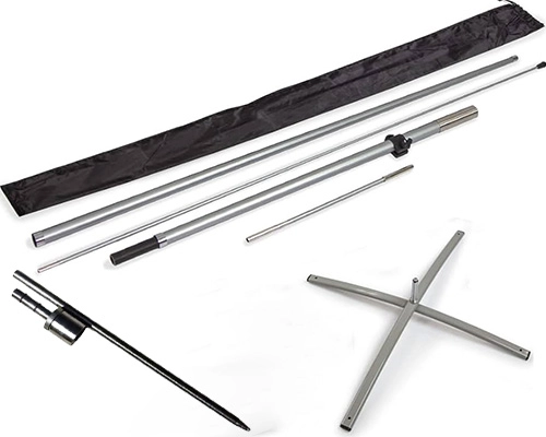 Feather Angled Flags Cross Base Pole Stands Outdoor