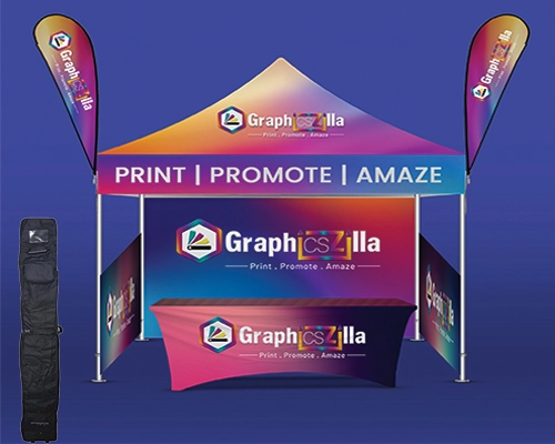 Outdoor Event Booth With Standard Custom Canopy Setu