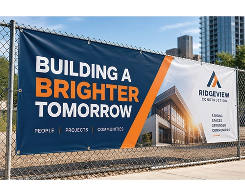 Outdoor vinyl banner for business promotions and events