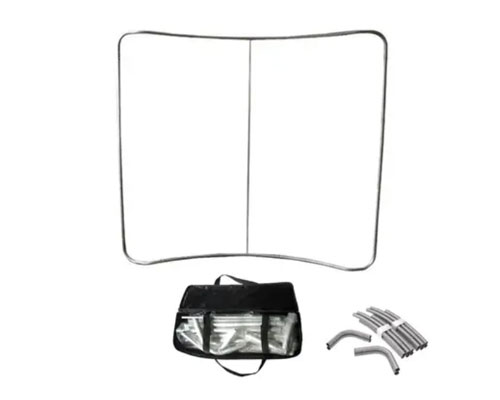 Packed components and bag for 10 Ft curved banner system