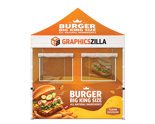 Professional Food Booth Canopy Tent With Weatherresistant Fabric And Vibrant Fullcolor Graphics