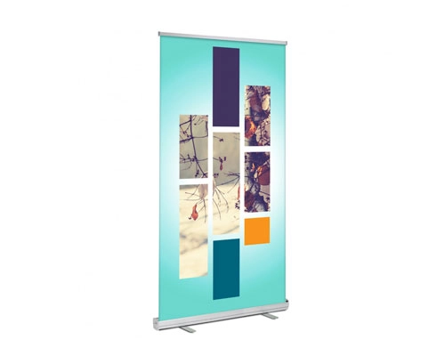 Side Profile Showcasing Slim Design Of 47X81 Economy Retractable Banner Stand