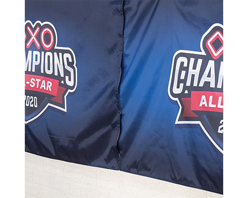 Velcro breakaway banner with team logo for stadium entrances